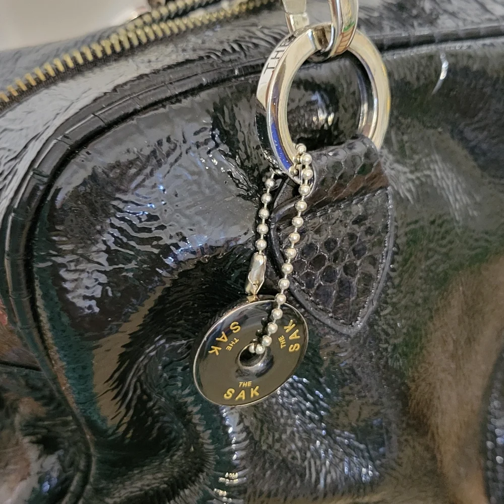 The SAK Elegant Black Patent Leather Handbag Shoulder Bag - LIKE NEW Condition